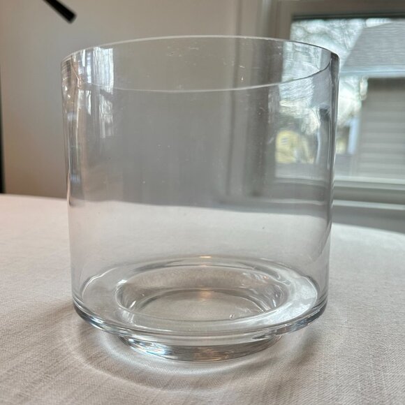 Glass Hurricane Vase with Mango Wood Base - Picture 6 of 16